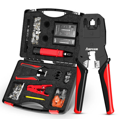 Kit Strumenti Rete 12 In 1 Per Cablaggio Ethernet Crimpatrice RJ45 RJ11 Tester Lan Riparazione Cavi