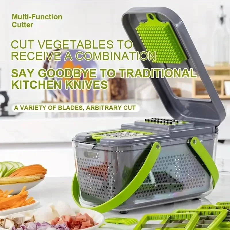 Tritatutto Multifunzione 16 In 1 Con Impugnatura Grattugia Affettatrice Verdure Utensile Cucina