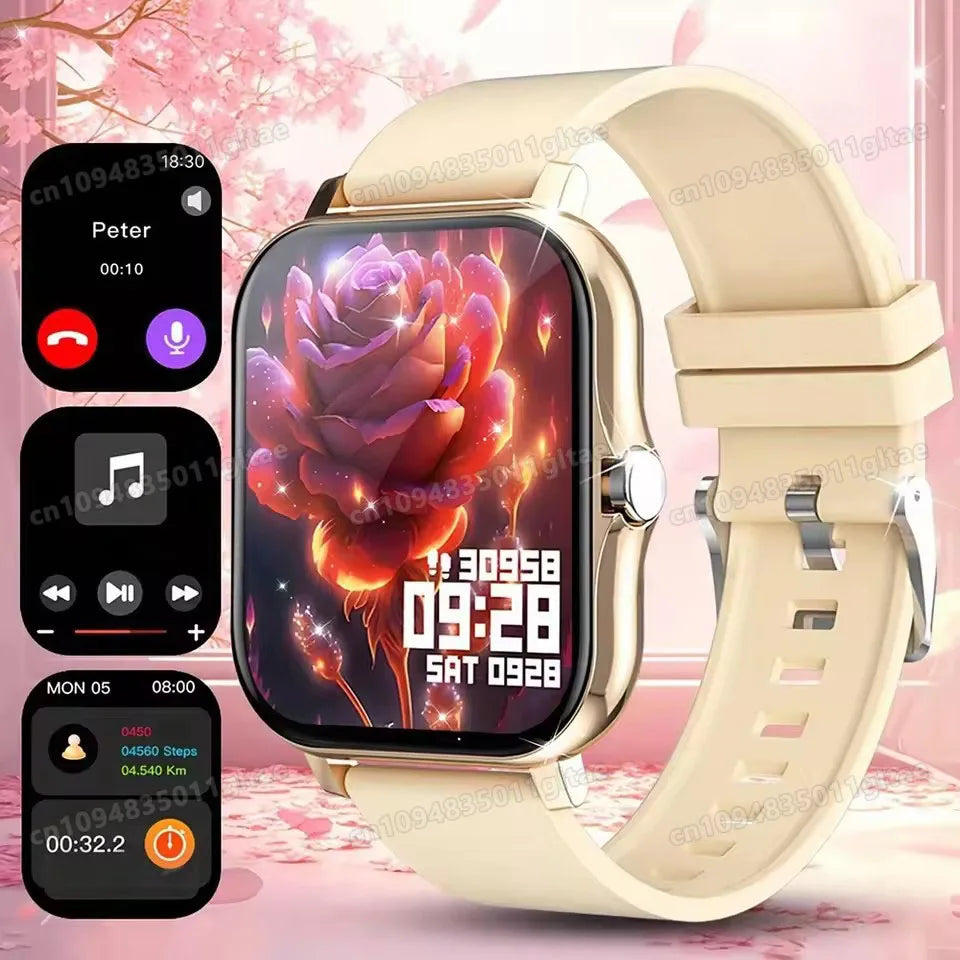 Nuovo Smartwatch con Chiamata BT, Monitoraggio Salute e Sonno, Schermo HD da 1.80'', Orologio Intelligente per Bambini, Impermeabile, Braccialetto Sportivo alla Moda per Donne e Uomini