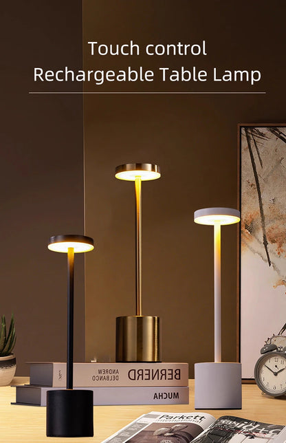 Lampada Da Tavolo Led Ricaricabile Portatile Con Controllo Touch Tre Colori Regolabile Per Camera