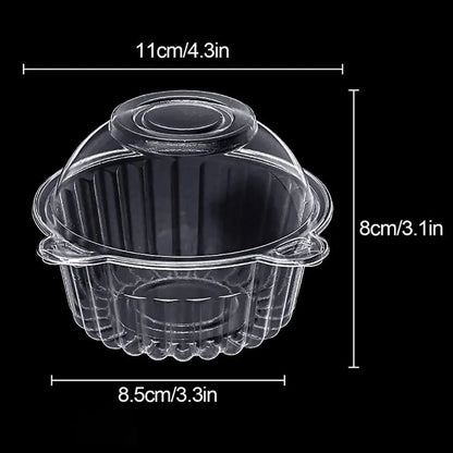Contenitori Singoli Per Cupcake Con Cupola Trasparente Porta Muffin Scatole Per Frutta E Insalata 20 Pezzi