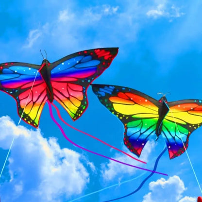 Aquilone Farfalla Colorato Da 1,45 M Per Bambini Volo Facile E Stabile Con Coda Lunga Esterno