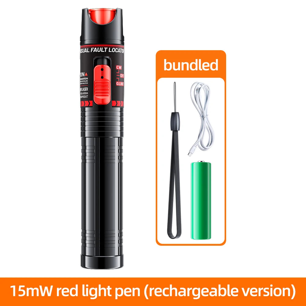 Penna Luce Verde e Rossa In Fibra Ottica Ricaricabile Con Tester 15 mW 30 mW 50 mW 100 mW