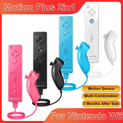 Set controller 2 in 1 per Nintendo Wii Joystick Motion Plus opzionale Gamepad remoto wireless con custodia in silicone Videogioco