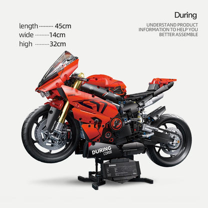 Set Blocchi Moto V4s Racing Con Supporto Esposizione Gioco STEM Per Adulti E Bambini Regalo Unisex