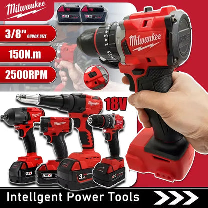Milwaukee Kit Utensili 18V Trapano Avvitatore Percussione Smerigliatrice Angolare Sega Circolare Brushless