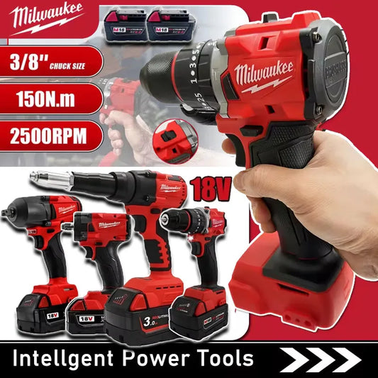 Milwaukee Kit Utensili 18V Trapano Avvitatore Percussione Smerigliatrice Angolare Sega Circolare Brushless