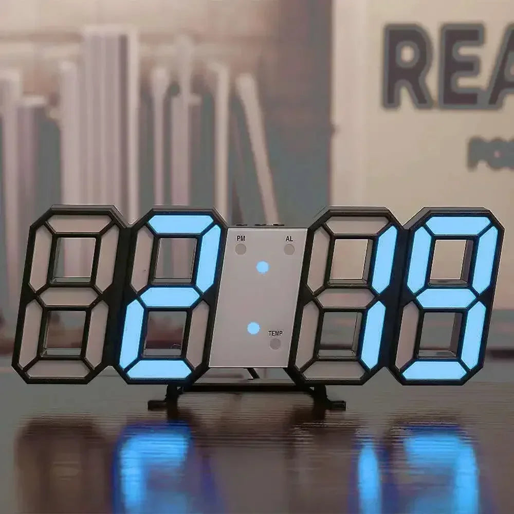 Orologio Digitale Led 3D Da Parete Con Modalità Notte Decorazione Elegante Per Camera Da Letto