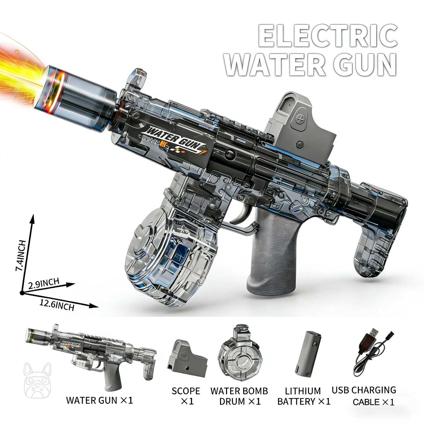 Pistola Ad Acqua Elettrica Con Sensore Automatico E Luci Giocattolo Estivo Per Bambini Sulla Spiaggia