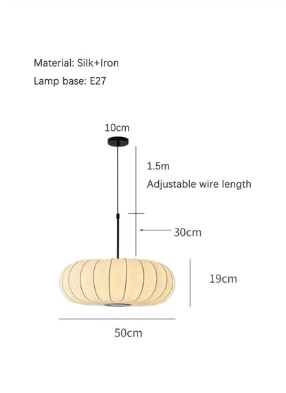 Lampadario Wabi Sabi Giapponese In Seta Bianca Per Ristorante Studio Soggiorno Cucina Moderno