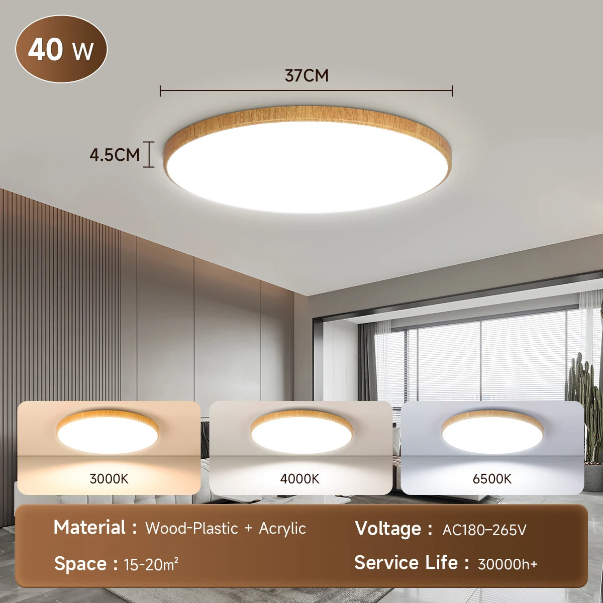 Plafoniera LED Da Soffitto 18W-50W 220V, Illuminazione Moderna Per Soggiorno E Decorazione Casa