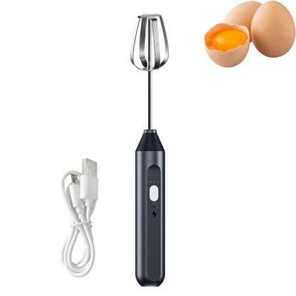 Sbattitore elettrico, frusta per mescolare in acciaio inossidabile, frullatore ad immersione frusta per sbattitore a batteria, montalatte regolabile a 3 velocità durevole