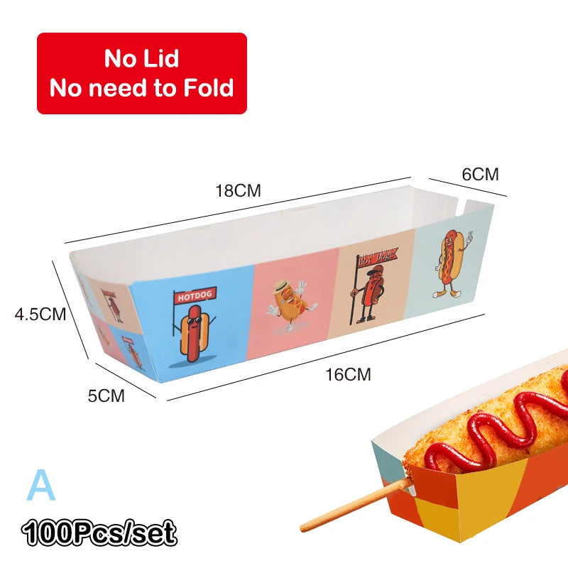 Confezione Da 100 Scatole Monouso Per Hot Dog In Carta Per Catering E Feste Ideale Per Eventi