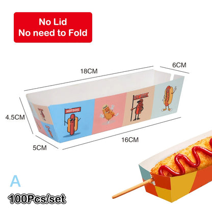 Confezione Da 100 Scatole Monouso Per Hot Dog In Carta Per Catering E Feste Ideale Per Eventi