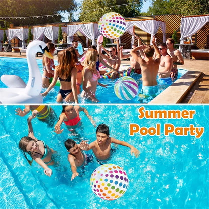 Pallone Da Spiaggia Gonfiabile 40 Cm Colorato Per Giochi In Piscina E Feste Estive