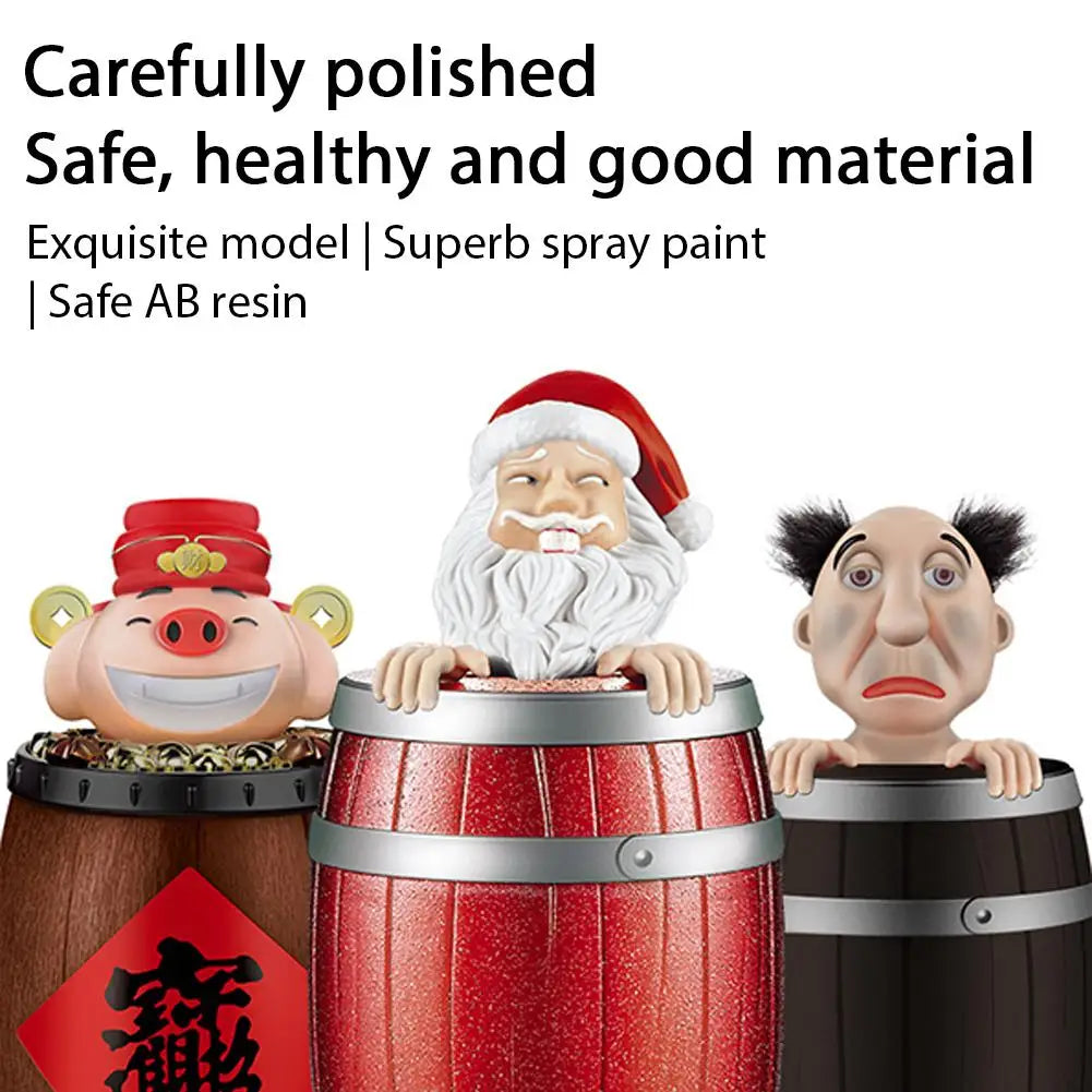 Porta Sigarette Divertente Parodia Babbo Natale Nel Barile Di Legno Dispenser Giocattolo Regalo Di Natale