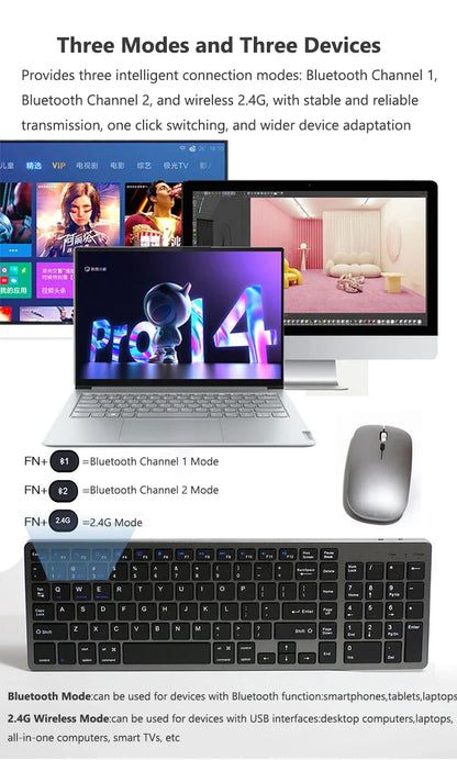 Set tastiera e Mouse Bluetooth Wireless Ultra sottile compatibile per Mac OS/iOS/iPad OS tastiera ricaricabile per MacBook