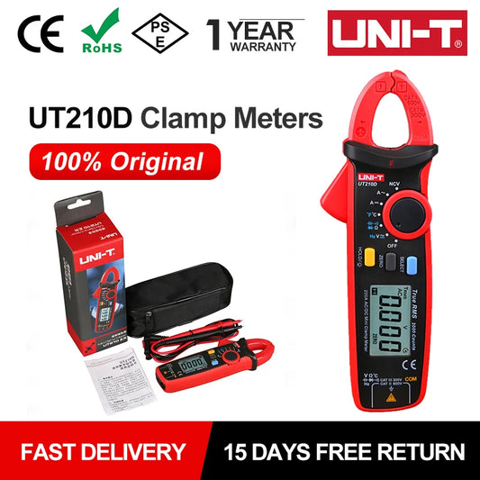Pinza Amperometrica Digitale UT210E UT210D UT210C Vero Rms Con Misura Corrente CA 2A 20A 100A