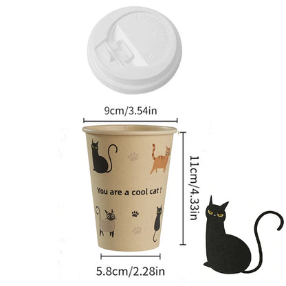Bicchieri di Carta Usa e Getta con Coperchio 12 oz in Polpa di Bamboo per Bevande Calde o Freddo Ufficio e Casa
