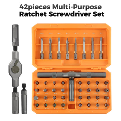Set Cacciaviti Cricchetto 74 in 1 in Con Maniglia a T Portatile per Riparazioni Fai da Te Mobili Computer Biciclette