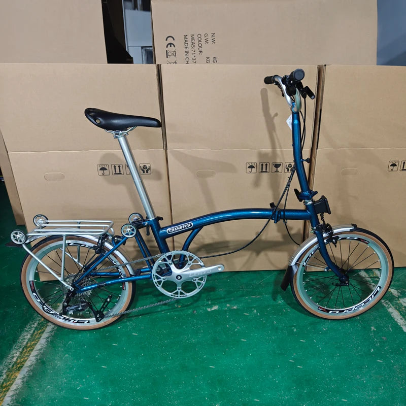 Bicicletta Pieghevole 20 Pollici Da Donna Leggera A 9 Velocità Portatile E Retrò