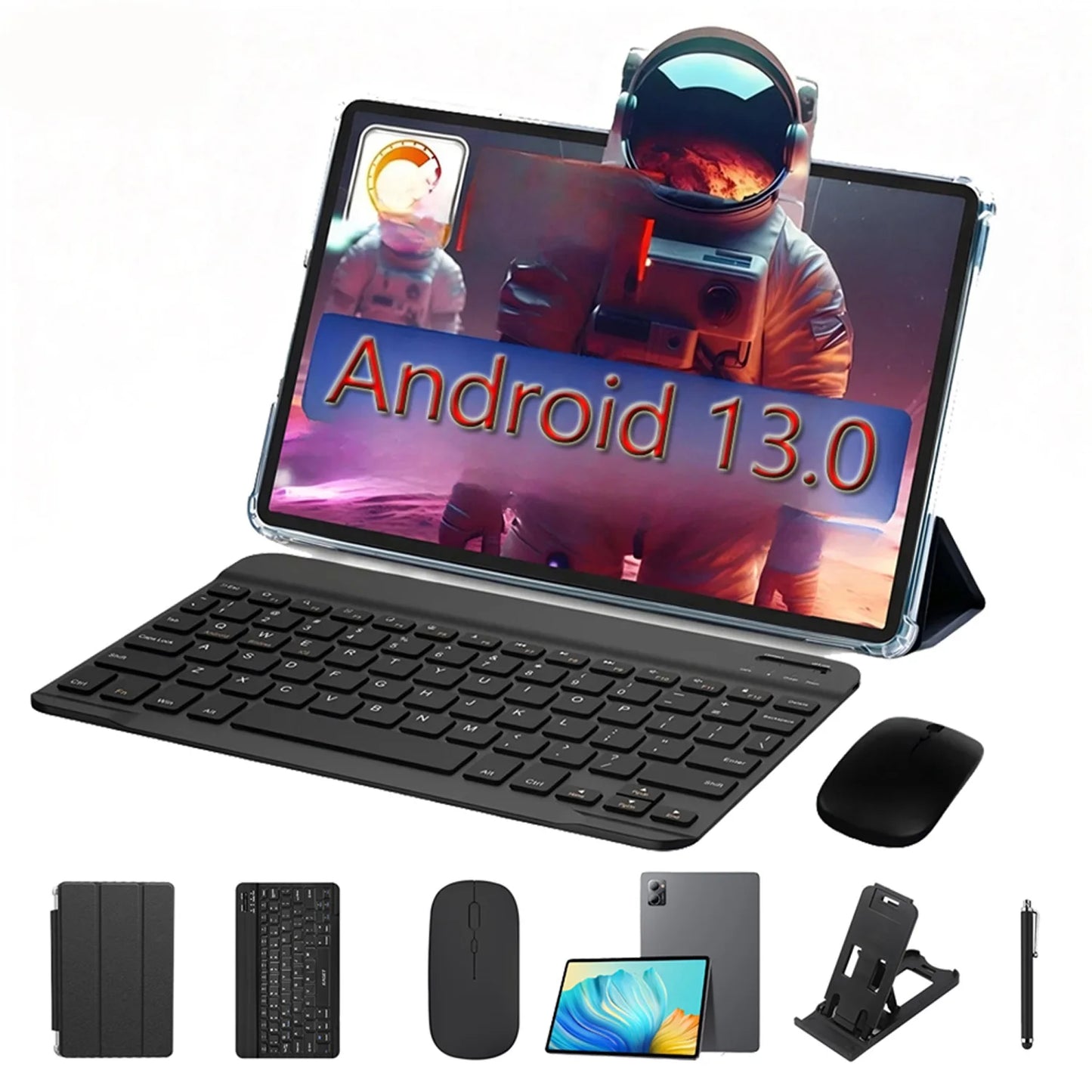 Tablet Android Octa Core 11 Pollici Con 8GB RAM 256GB ROM Dual SIM 5G 8000mAh Con Custodia Tastiera