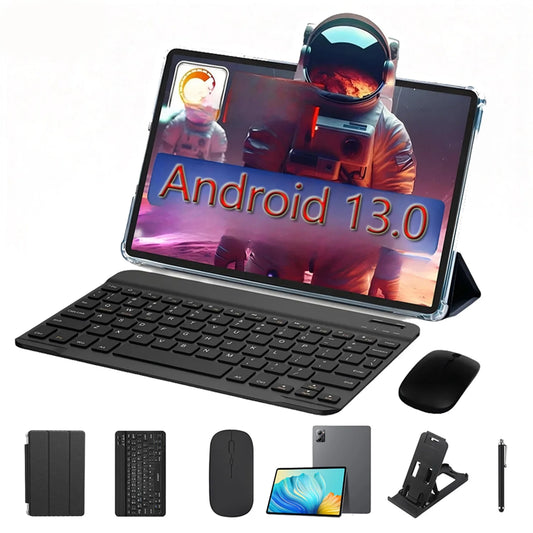 Tablet Android Octa Core 11 Pollici Con 8GB RAM 256GB ROM Dual SIM 5G 8000mAh Con Custodia Tastiera