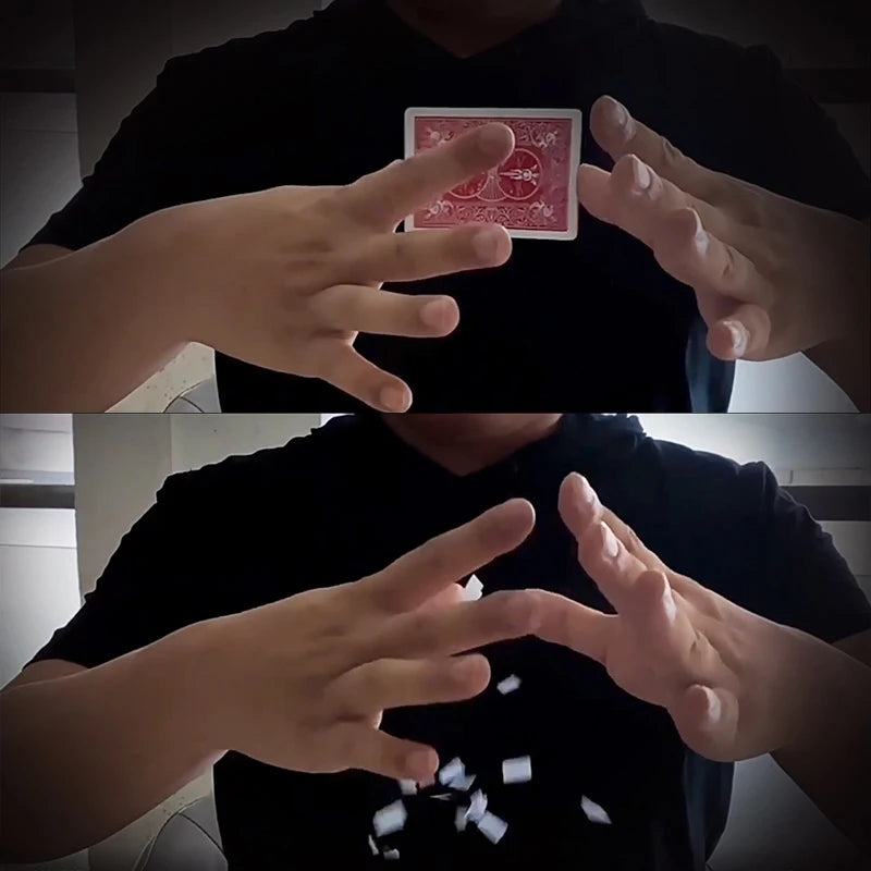 Splendidi trucchi magici che vaniscono carte da gioco che scompare ai fiocchi di neve che apariscono la modifica della carta Magia Close Up Illusioni di strada Espedienti