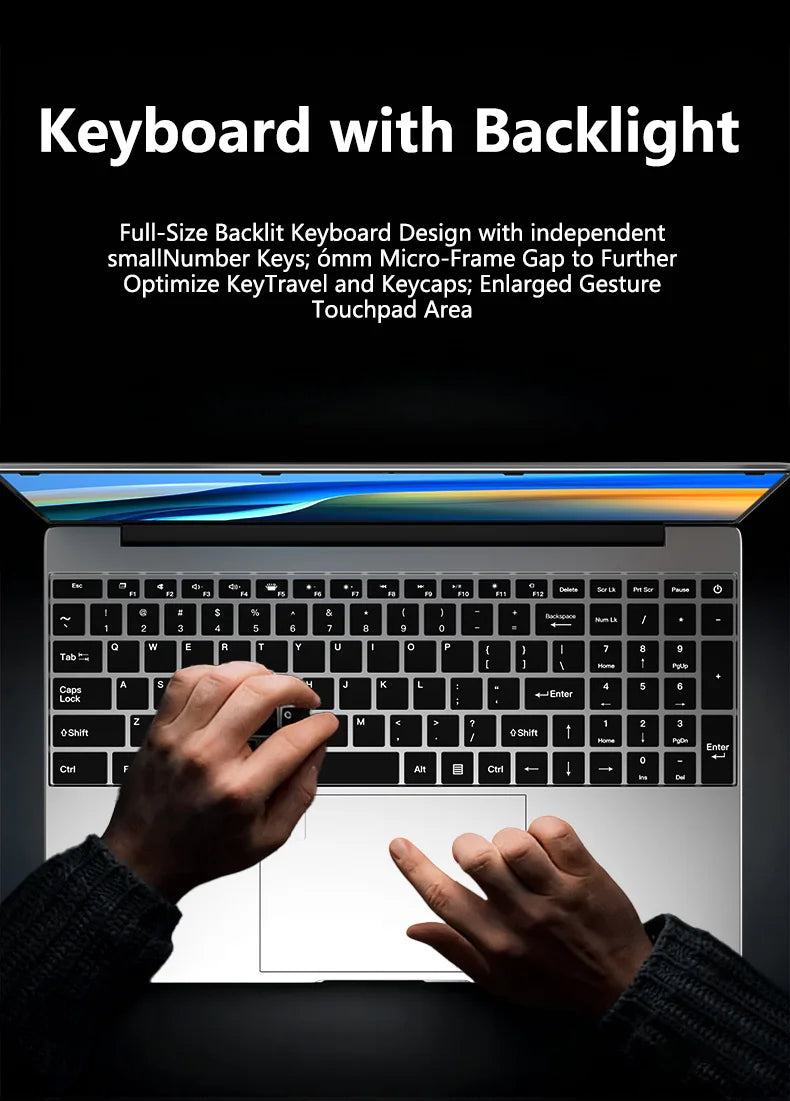 Computer portatile da 15.6 pollici con Intel Core i9 10980HK, Windows 11 Pro, 32GB di RAM, SSD da 512GB/1TB/2TB, notebook portatile per ufficio e studio.