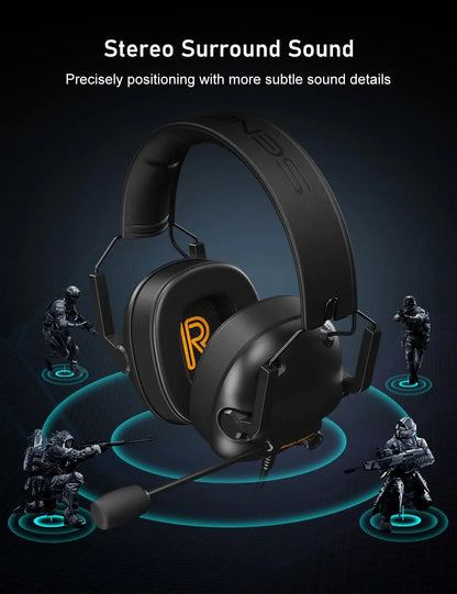 SENZER SG500 Surround Sound Pro Cuffie da gioco con microfono con cancellazione del rumore - Cuffie pieghevoli portatili per PC, PS4, PS5, Xbox