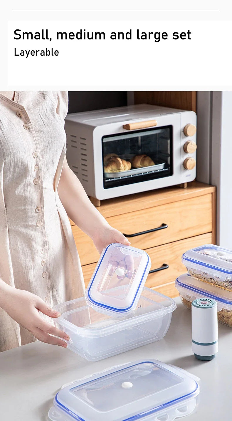 1/3PCS Scatola di Conservazione degli Alimenti Sottovuoto Contenitore di Immagazzinaggio Frigo Organizzatore Microonde Sicuro Conservazione Fresca Scatola di Tenuta Dispenser di Alimenti
