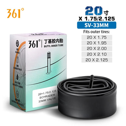Camera D'Aria 361 Degrees Con Valvola Schrader Pneumatici MTB e Bici Da Ciclismo Misure Da 12 A 29 Pollici