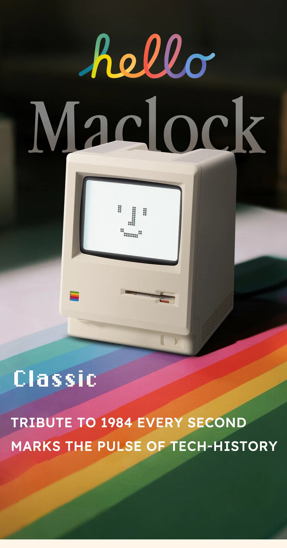 Sveglia retrò Maclock Macintosh Un classico ornamento da tavolo con un design dell'orologio digitale