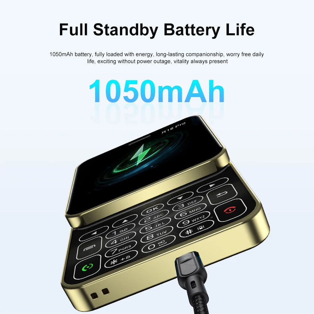 Telefono Mini Dual Sim Con Schermo Rotante Da 2,4 Pollici Slider Torcia E Funzione Blocco Contatti