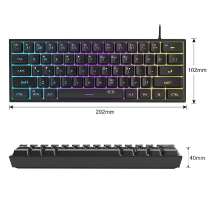 Tastiera Da Gioco MageGee Mini 60 Per Cento Con 61 Tasti Retroilluminata Rgb Ergonomica Impermeabile TS91