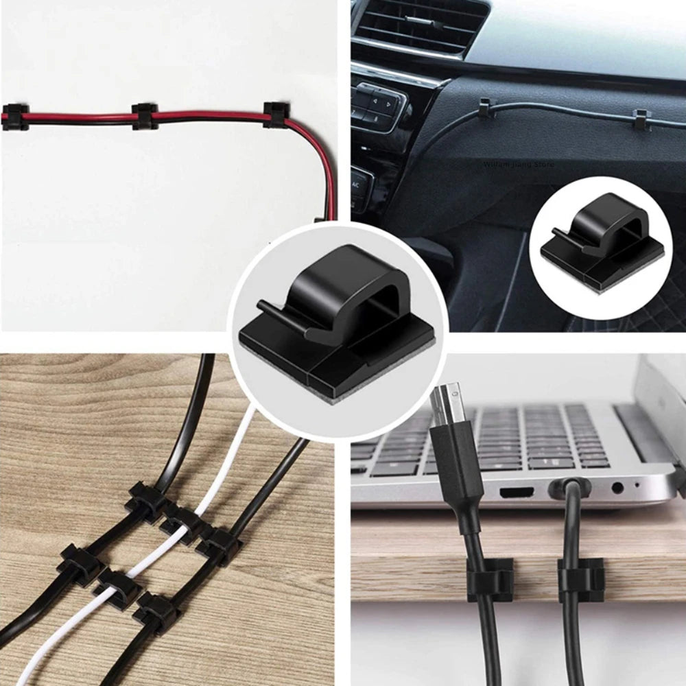 Clip Gestione Cavi Kit 10 50 Pezzi Per Fissaggio E Organizzazione Per Uffici E Casa