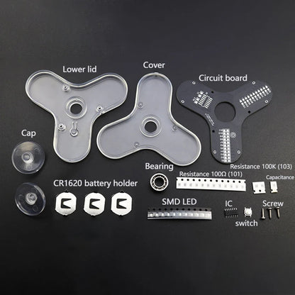 Kit Elettronico Fai Da Te Con Led E Gyro Per Circuiti Stampati Saldatura Facile E Componenti Inclusi