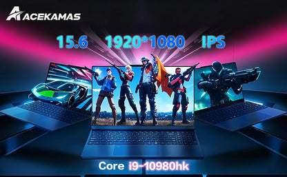 Laptop Da Gioco 15,6 Pollici Con Intel Core I9 10980HK Windows 11 16GB RAM SSD 1TB/2TB Tastiera Retroilluminata Impronta