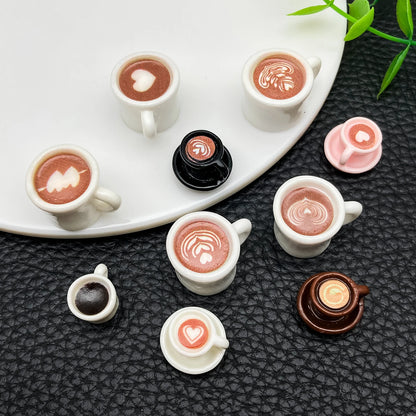 Set Da 10 Ciondoli In Resina A Forma Di Chicchi Di Caffè E Tazze Per Gioielli Fai Da Te