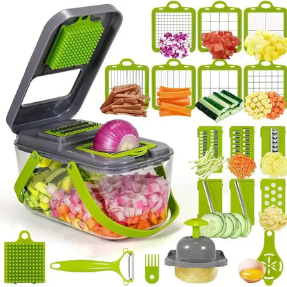 Tritatutto Multifunzione 16 In 1 Con Impugnatura Grattugia Affettatrice Verdure Utensile Cucina