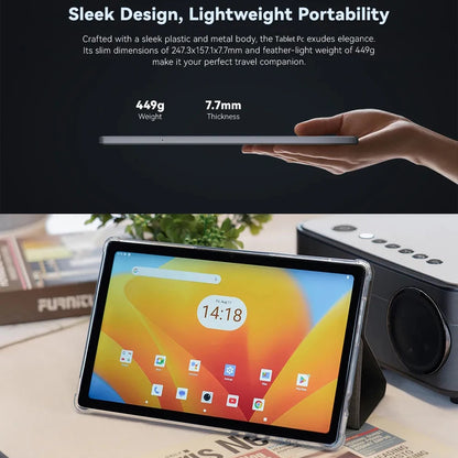 Tablet Android 10.1 Pollici Octa Core 8 GB RAM 256 GB ROM Android 13 Google Play 4G 5G WiFi Doppia Fotocamera 8000 mAh
