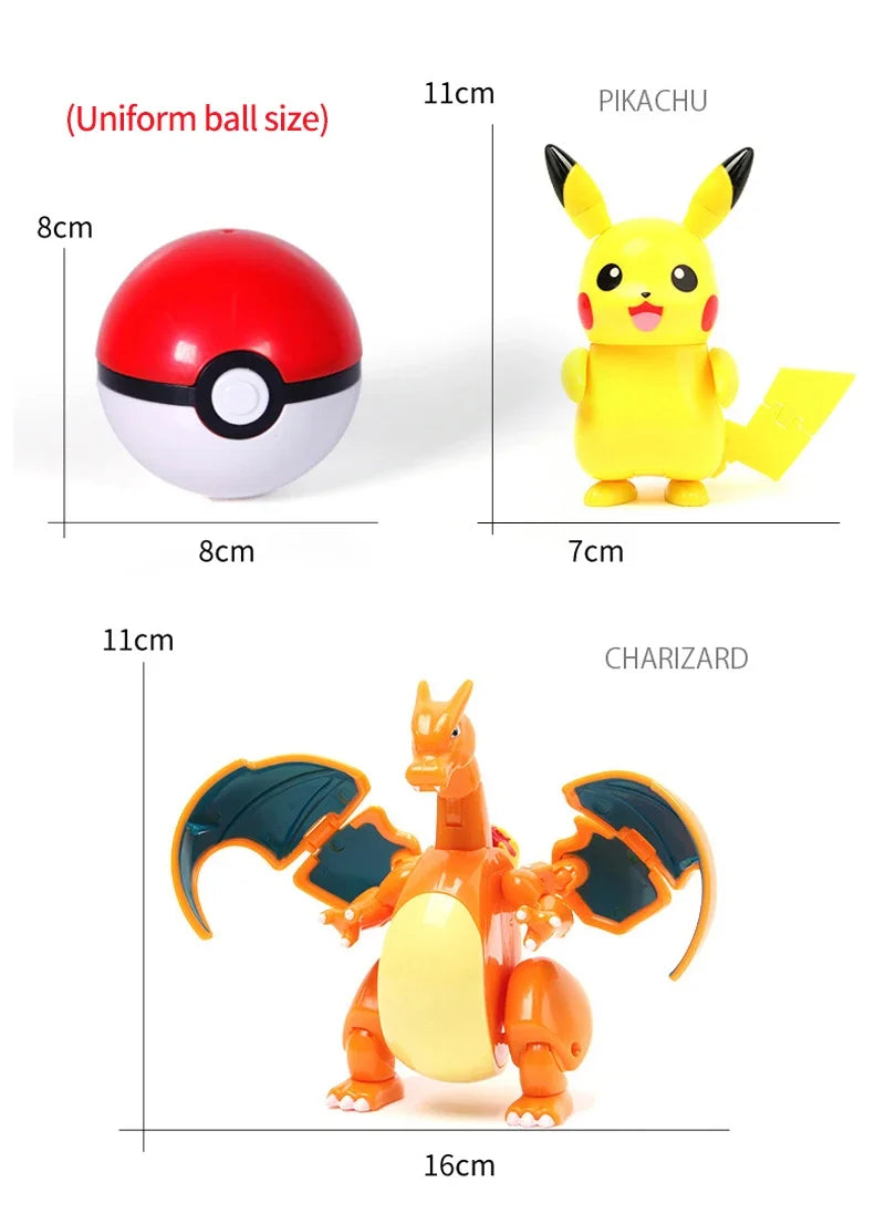 Pokemon Pokeball Figura Palla Pikachu Charizard Mewtwo Mew Eevee Gengar Lapras Blastoise Venusaur Gyarados Giocattolo Educativo Per Bambini