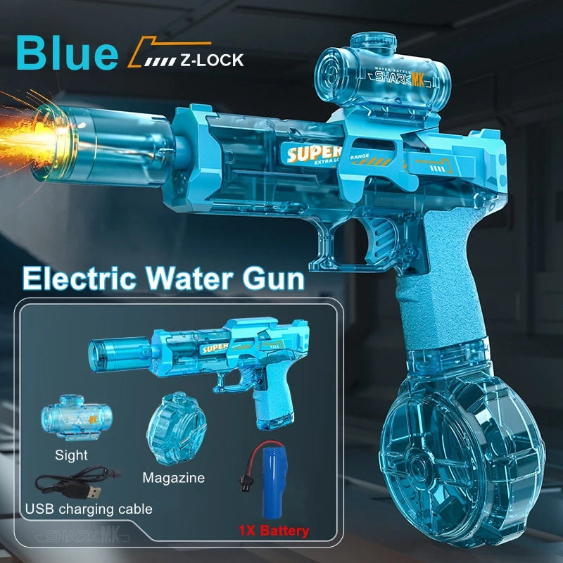 Pistola Ad Acqua Elettrica Con Effetto Fiamma E Luce Led Per Spiaggia E Piscina Estiva