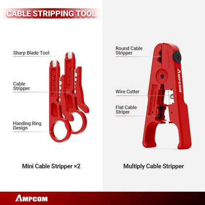Kit Strumenti Rete 12 In 1 Per Cablaggio Ethernet Crimpatrice RJ45 RJ11 Tester Lan Riparazione Cavi