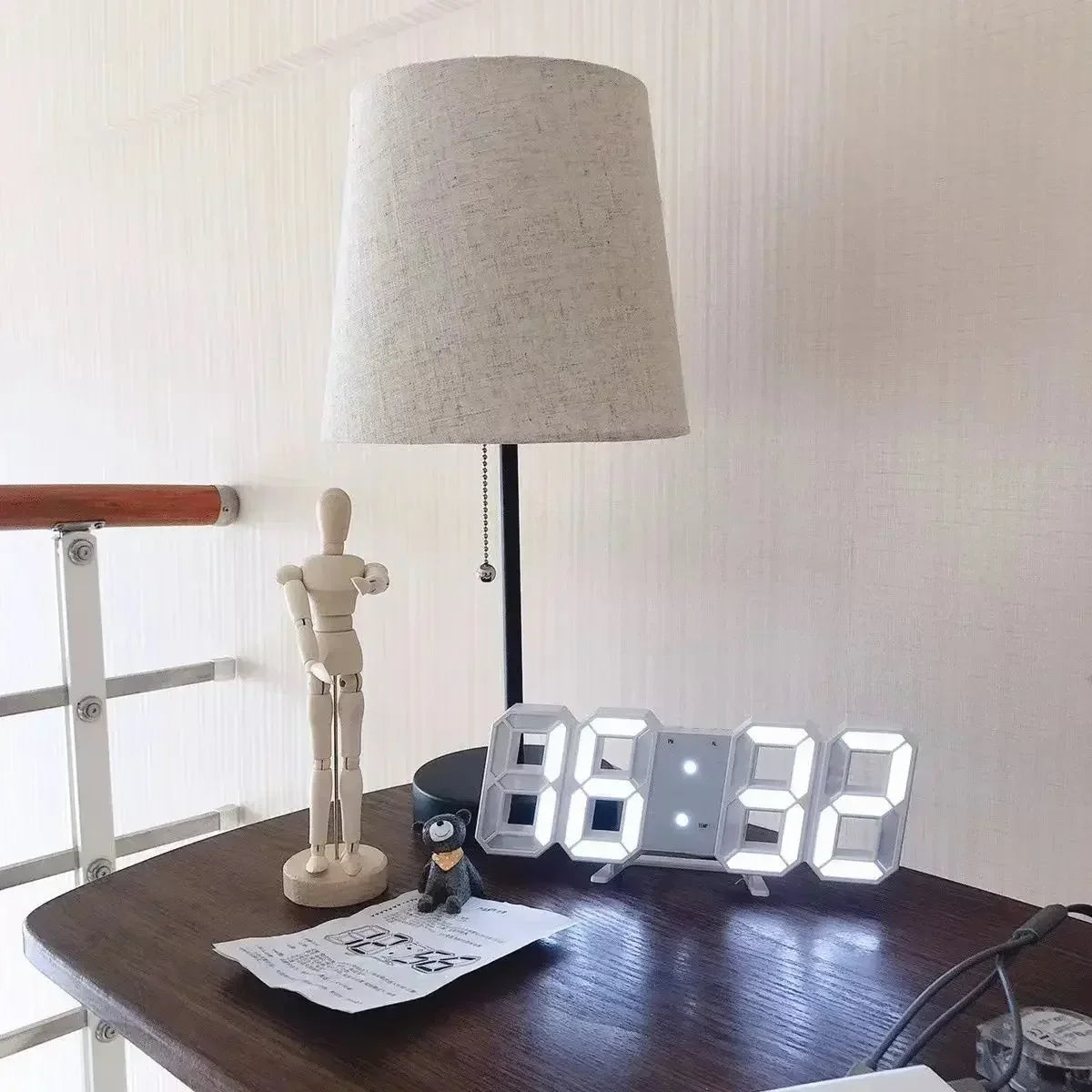 Orologio Digitale Led 3D Da Parete Con Modalità Notte Decorazione Elegante Per Camera Da Letto