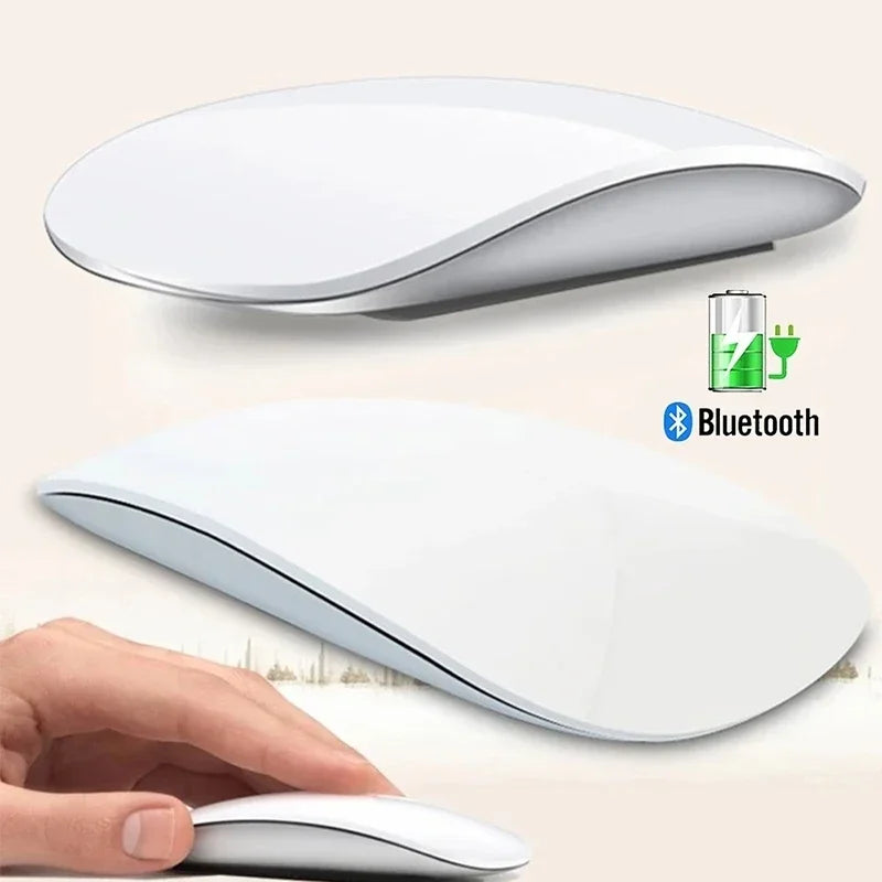 Mouse Wireless Dual Mode Bluetooth Sottile Ergonomico Ricaricabile Con Funzione Touch Per MacBook Air Pro PC Laptop