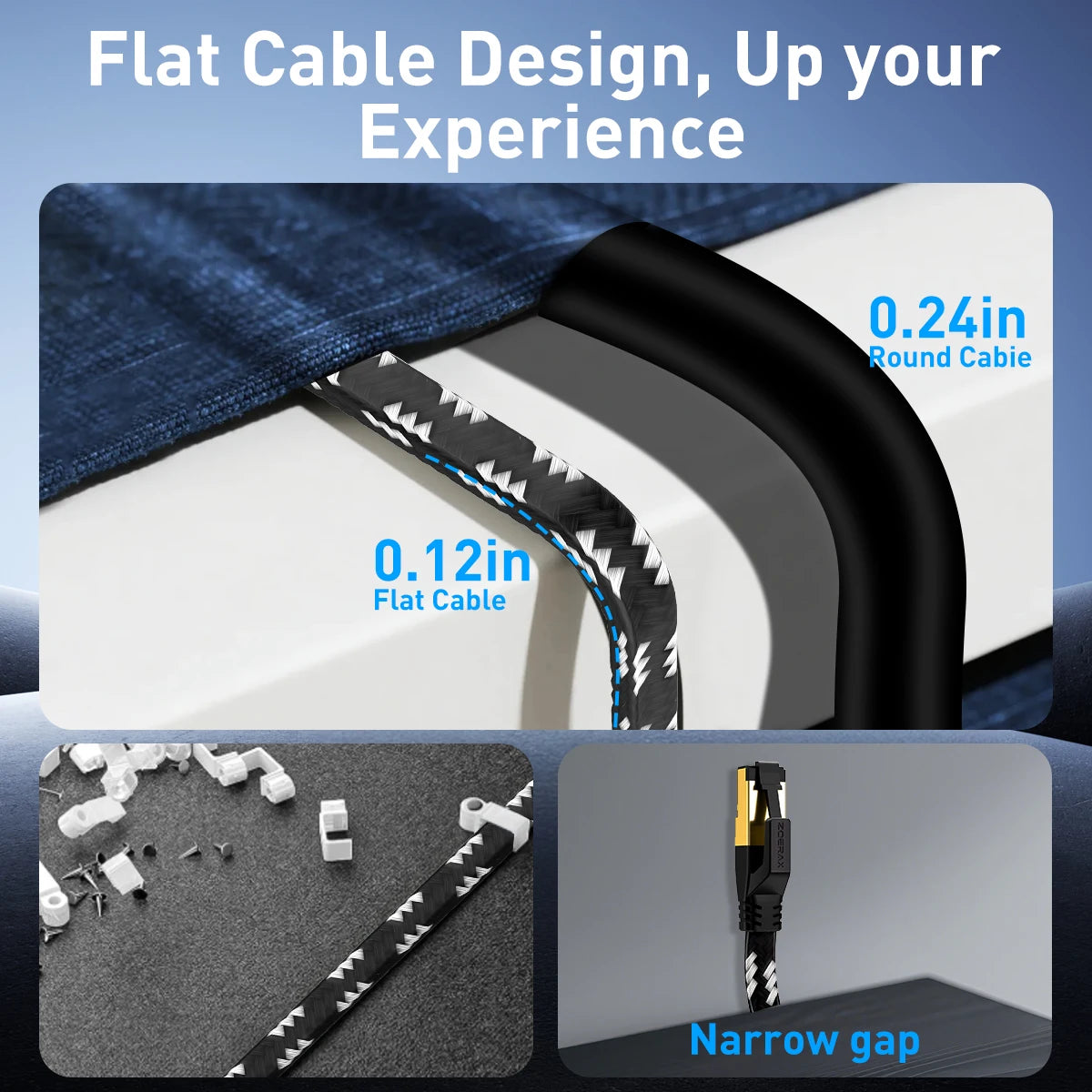 Cavo Ethernet Cat8 ZoeRax 40 Gbps Schermato Compatibile con Cat6a 7 8 Lunghezza Variabile da 0.3 a 30 m