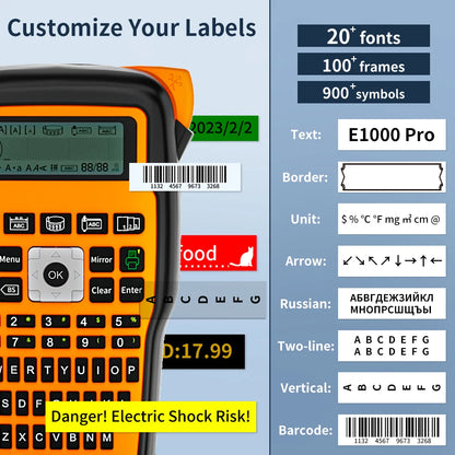Etichettatrice Industriale Portatile 203 Dpi Compatibile Con Stampante Per Tubi Termorestringenti E Avvolgimento Cavi