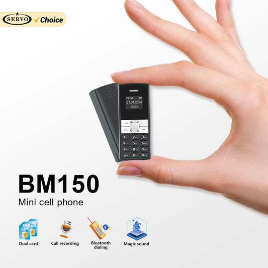 Servo BM150 Telefono Cellulare Mini Due Sim Registrazione Automatica Chiamate Blocco Lista Nera