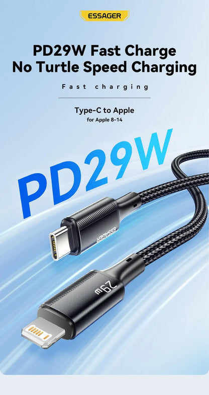 Cavo USB C Ricarica Veloce da 29 W per iPhone 14 13 12 11 Pro Max iPad e MacBook